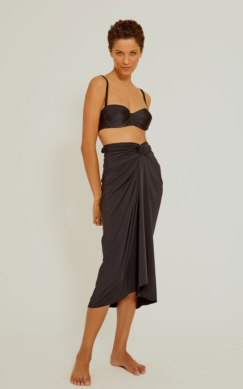Lenny Niemeyer black sarong swimwear cover up