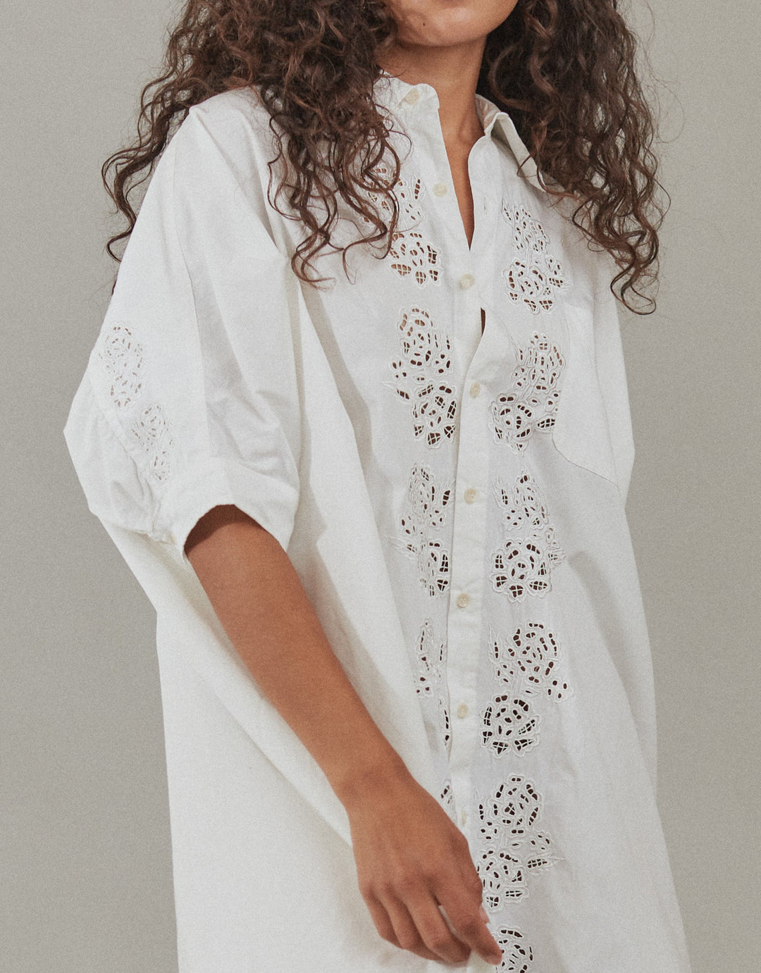 Acacia Dallas Organic Cotton Shirt Dress White