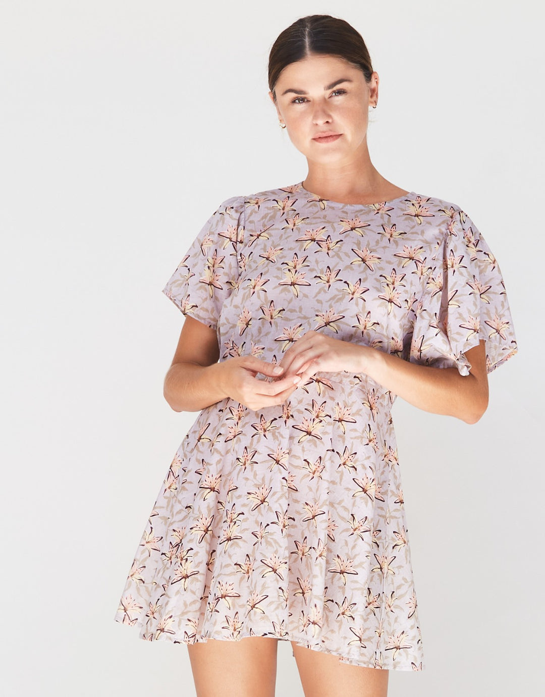 Acacia Rue Short Dress in Lily Organic Cotton