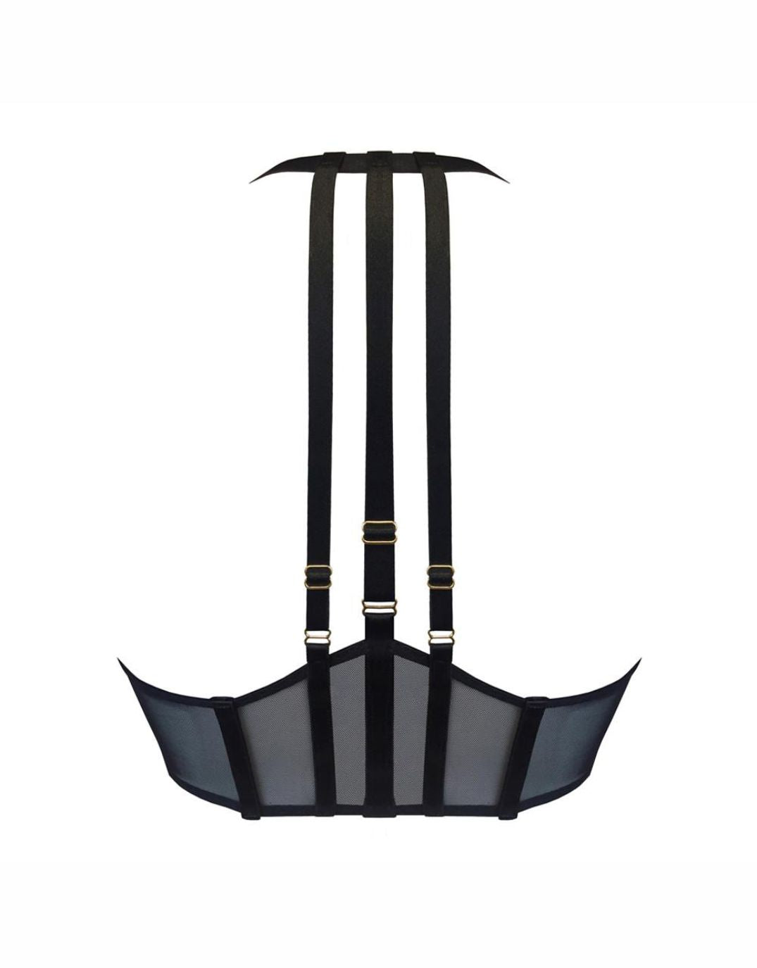 Bordelle Art Deco Mesh Wrap Bra Black