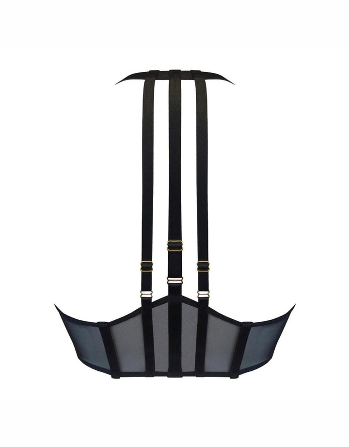 Bordelle Art Deco Mesh Wrap Bra Black