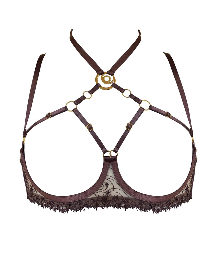 Bordelle Selena Ouvert Wire Bra in Plum