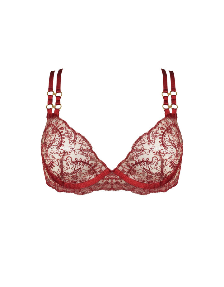 Bordelle Cymatic Plunge Wire Bra Burnt Red