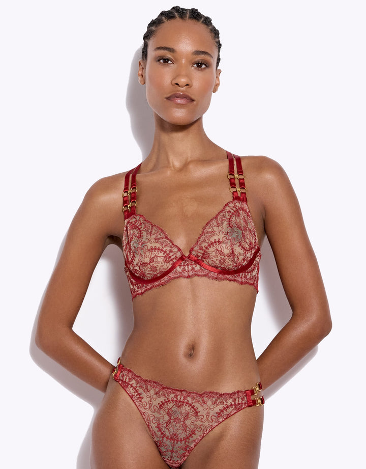 Bordelle Cymatic Plunge Wire Bra Burnt Red