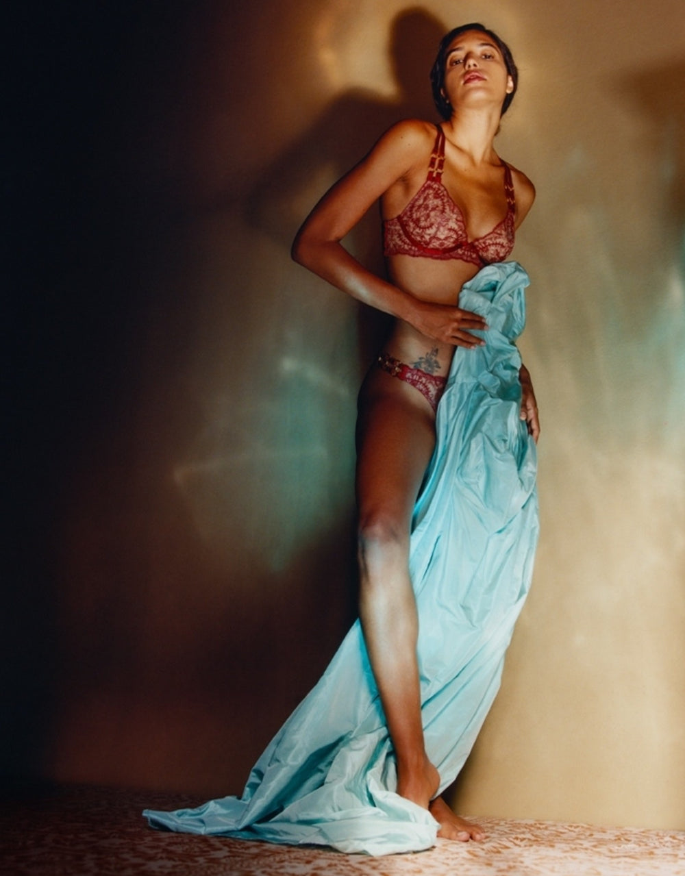 Bordelle Cymatic Plunge Wire Bra Burnt Red