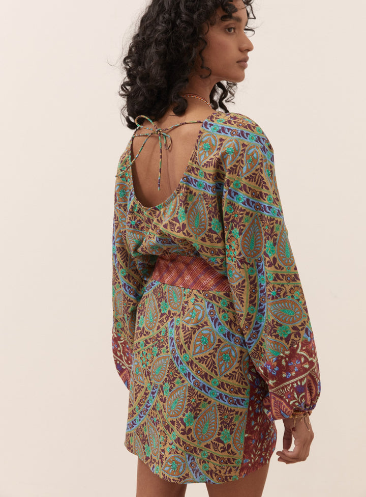 Boteh Es Canar Full Sleeve Crop Top