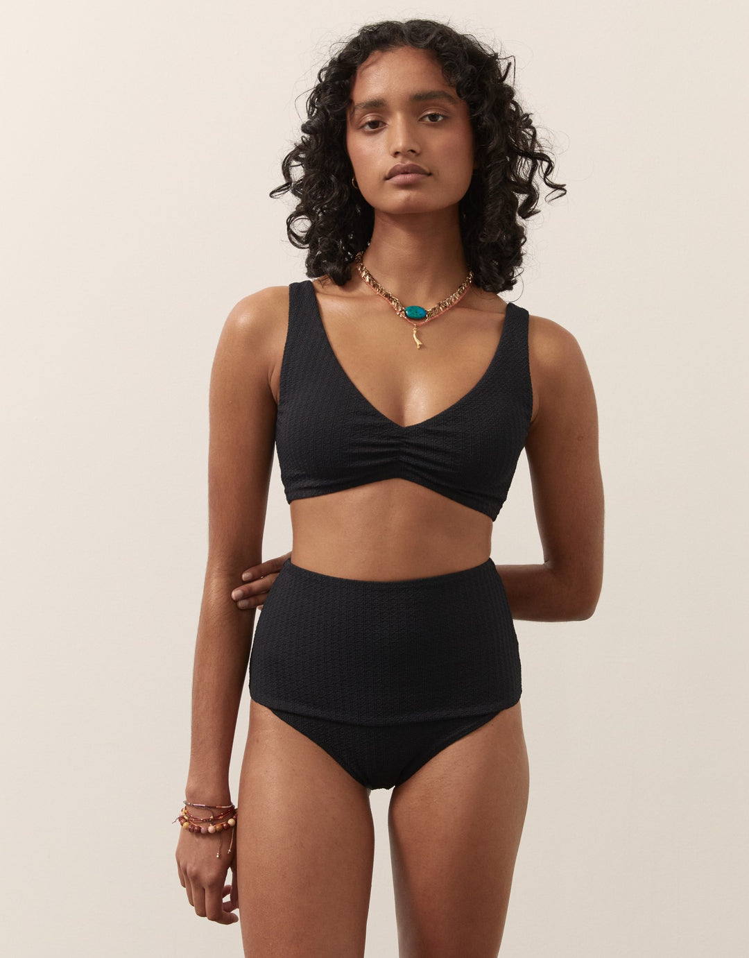 Boteh RA Estel High Waist Bikini Bottom Black
