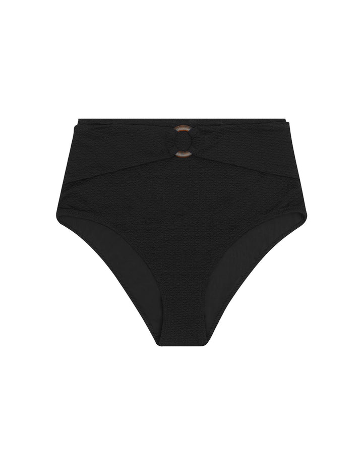 BOTEH RA Pania High Waist Bikini Bottom with Belt Black