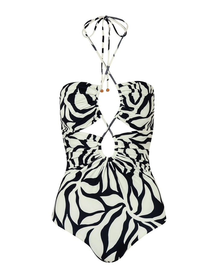 Cala de la Cruz Gemma One Piece Swimsuit black white