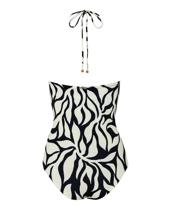 Cala de la Cruz Gemma One Piece Swimsuit black white back