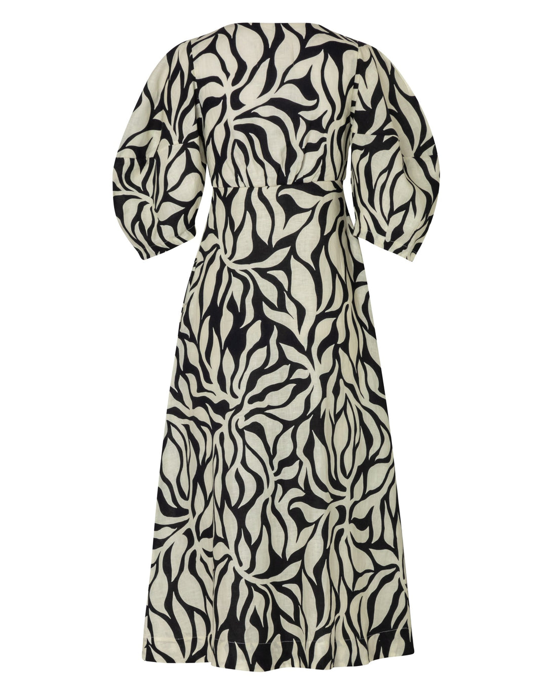 Cala de la Cruz Nane Linen Dress Black White Print