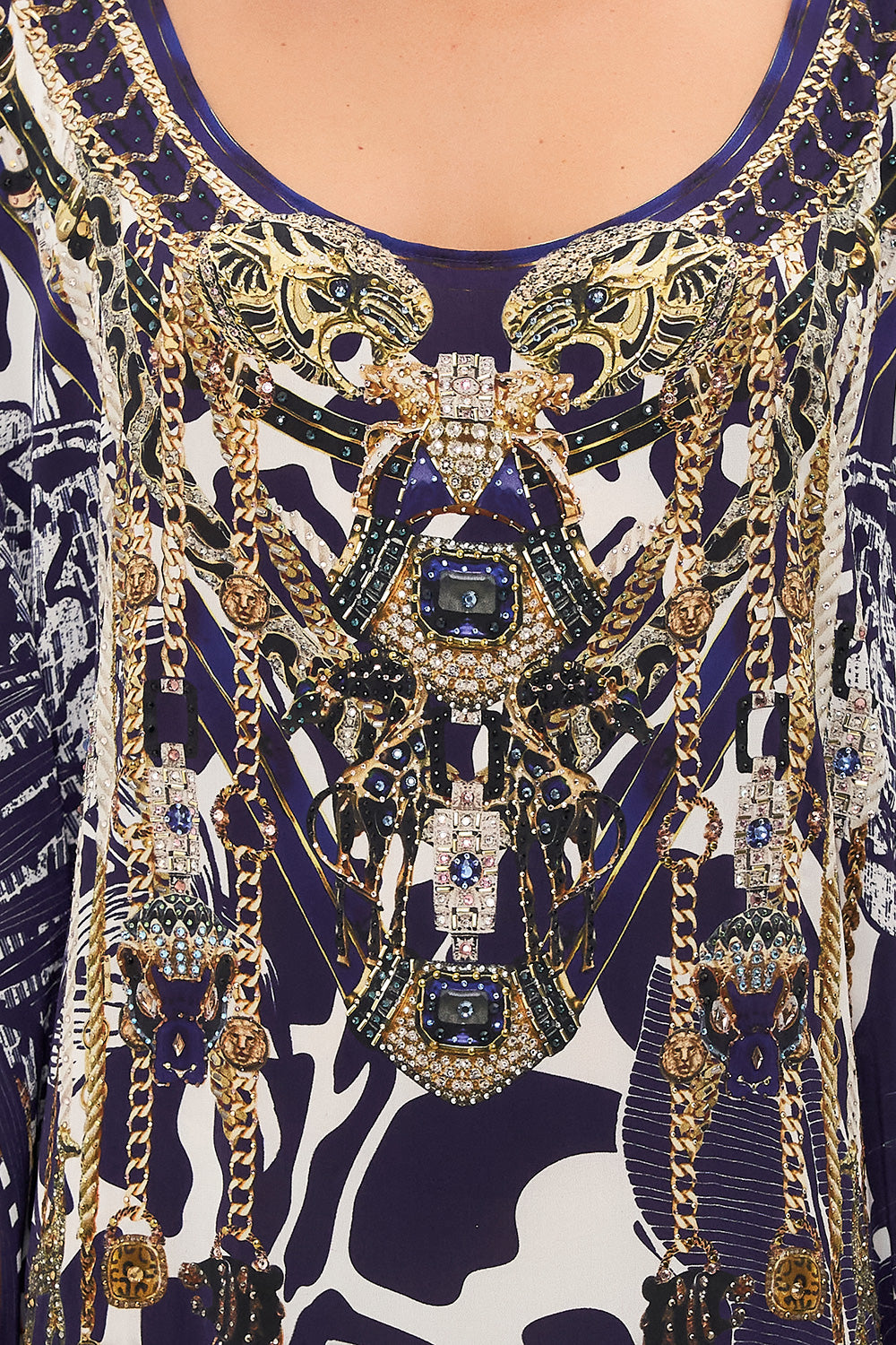 Camilla Round Neck Silk Kaftan Where's Your Head At