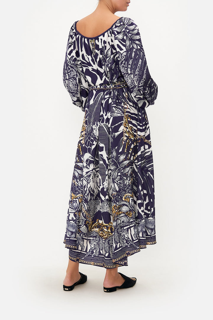 Camilla Gathered Flared Silk Midi Dress Where's Your Head At