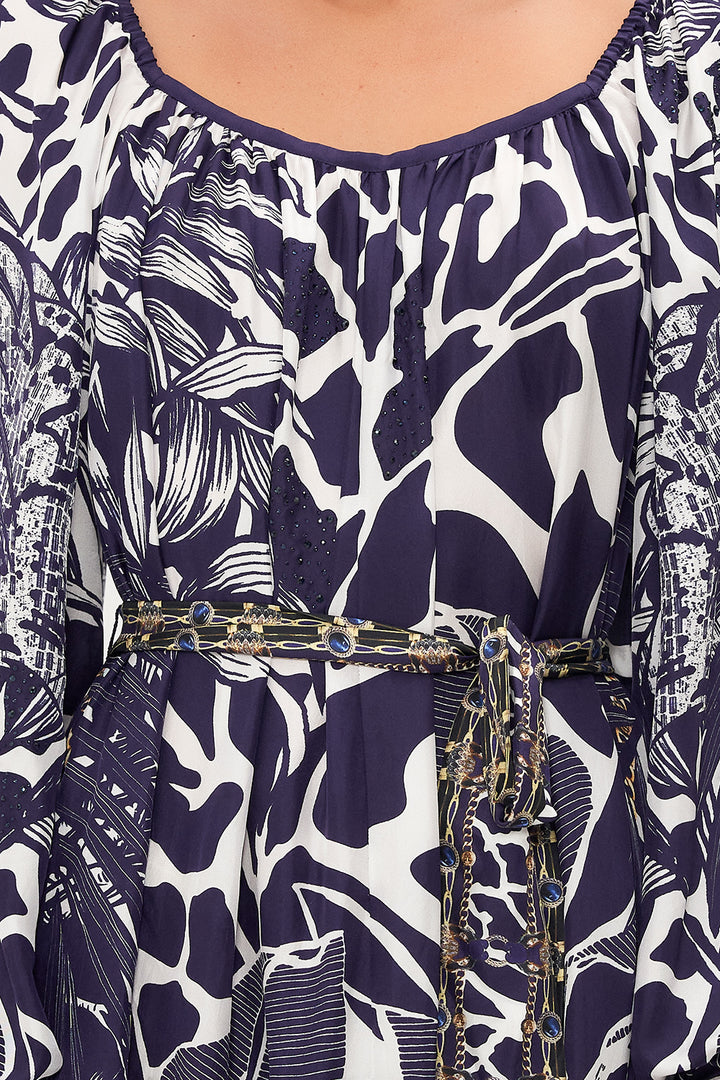 Camilla Gathered Flared Silk Midi Dress Where's Your Head At