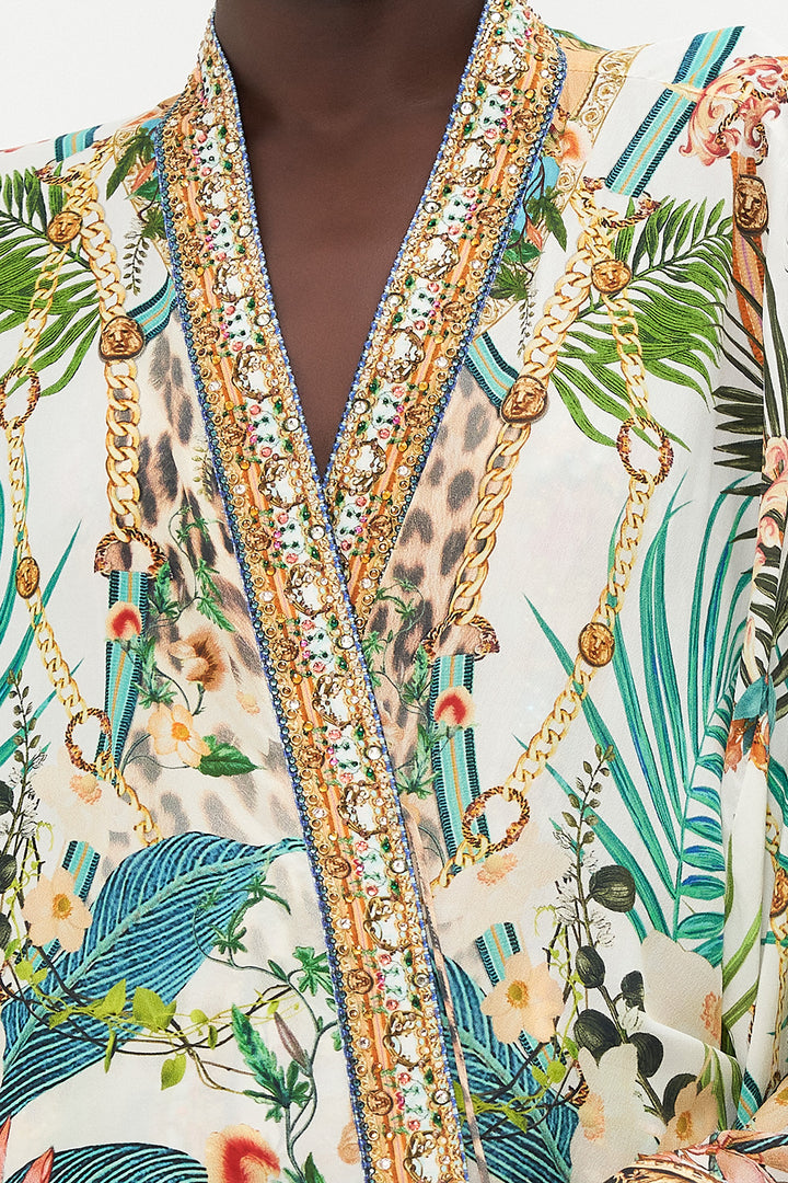 Camilla Short Layer with Neckband, Royalty Loyalty Silk Floral Robe