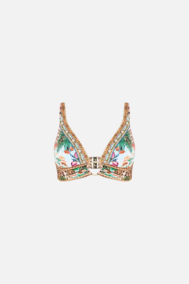 Camilla Ring Front High Tri Bikini Top, Royalty Loyalty