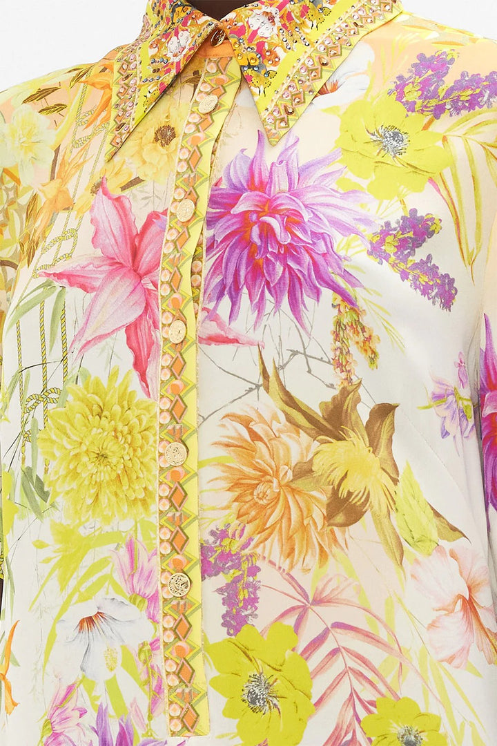 Camilla Short Sleeve Mini Shirt Dress How Does Your Garden Grow