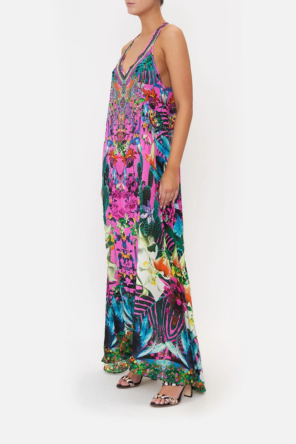 Camilla V Neck Racerback Dress, Exotica Erotica - Designer Resortwear