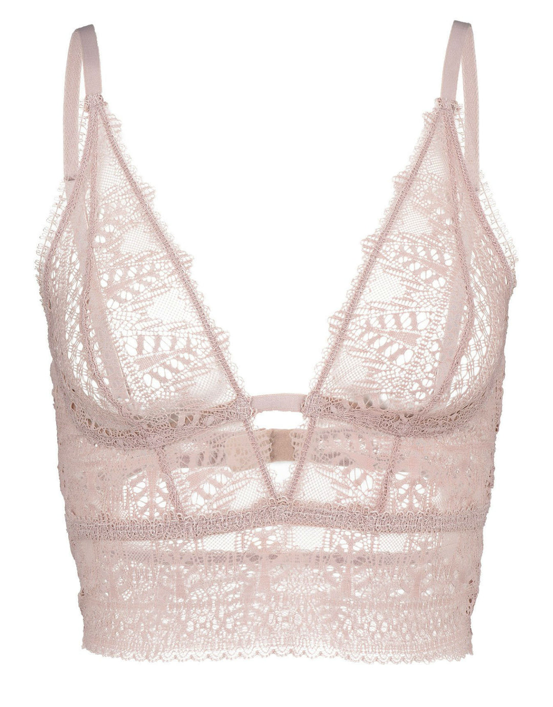 Else Ivy Deep Decolette Longline Soft Cup Bra in Ballet Pink