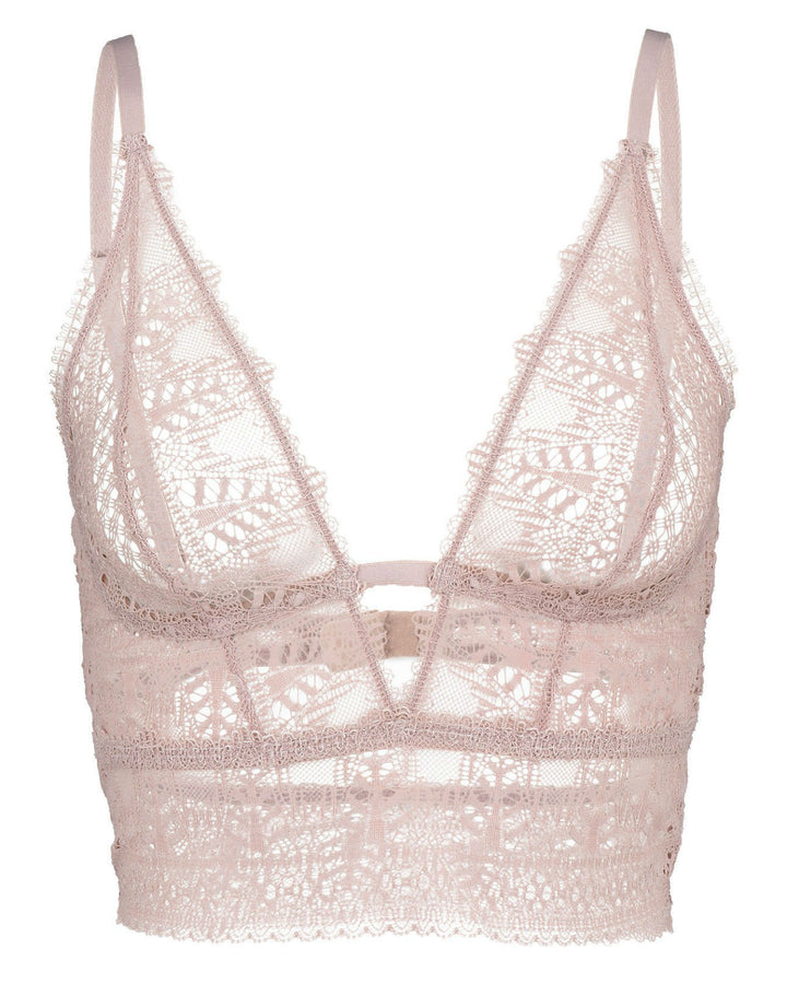 Else Ivy Deep Decolette Longline Soft Cup Bra in Ballet Pink