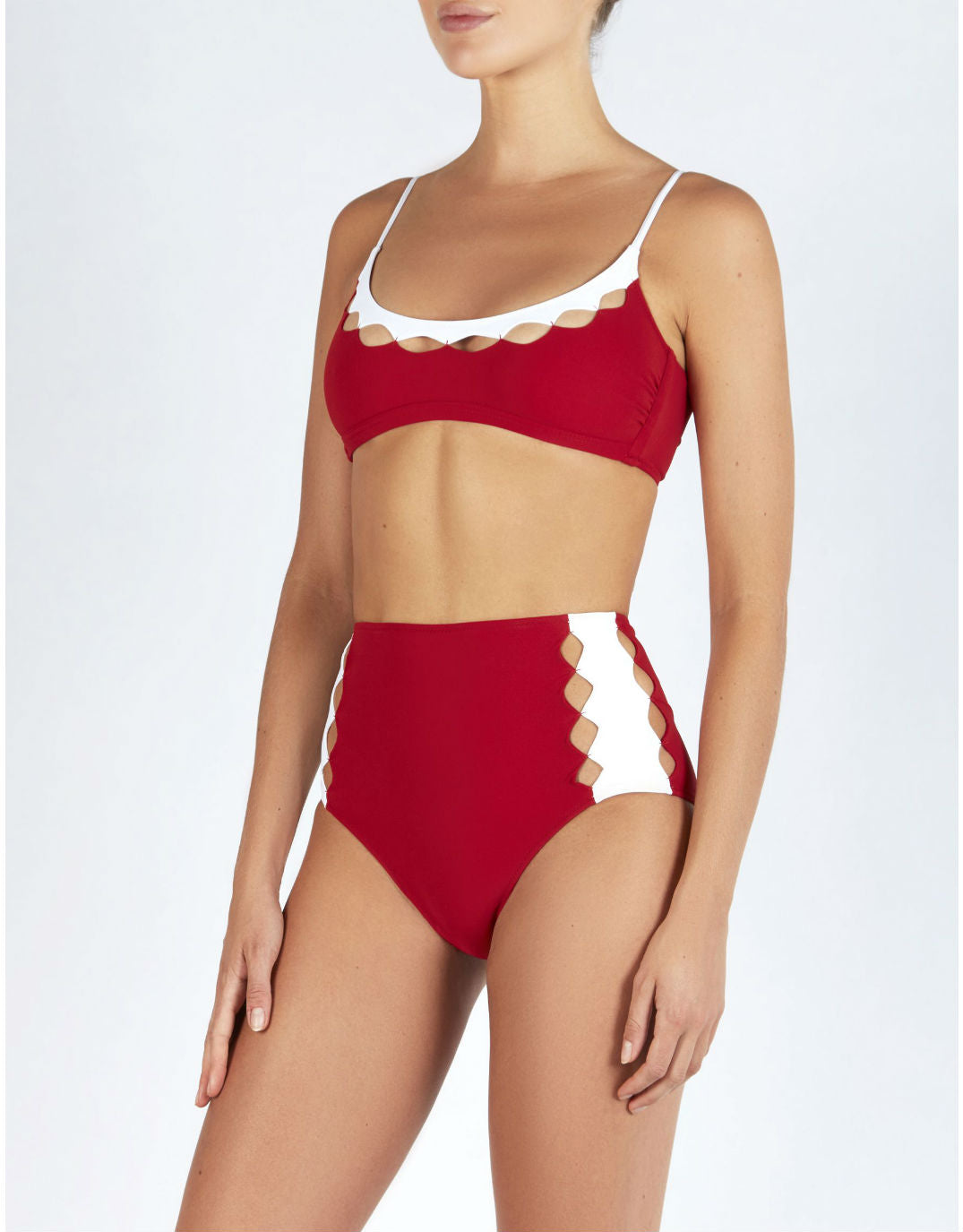 Evarae REI DIAMOND TOP IN RED/WHITE MATTE