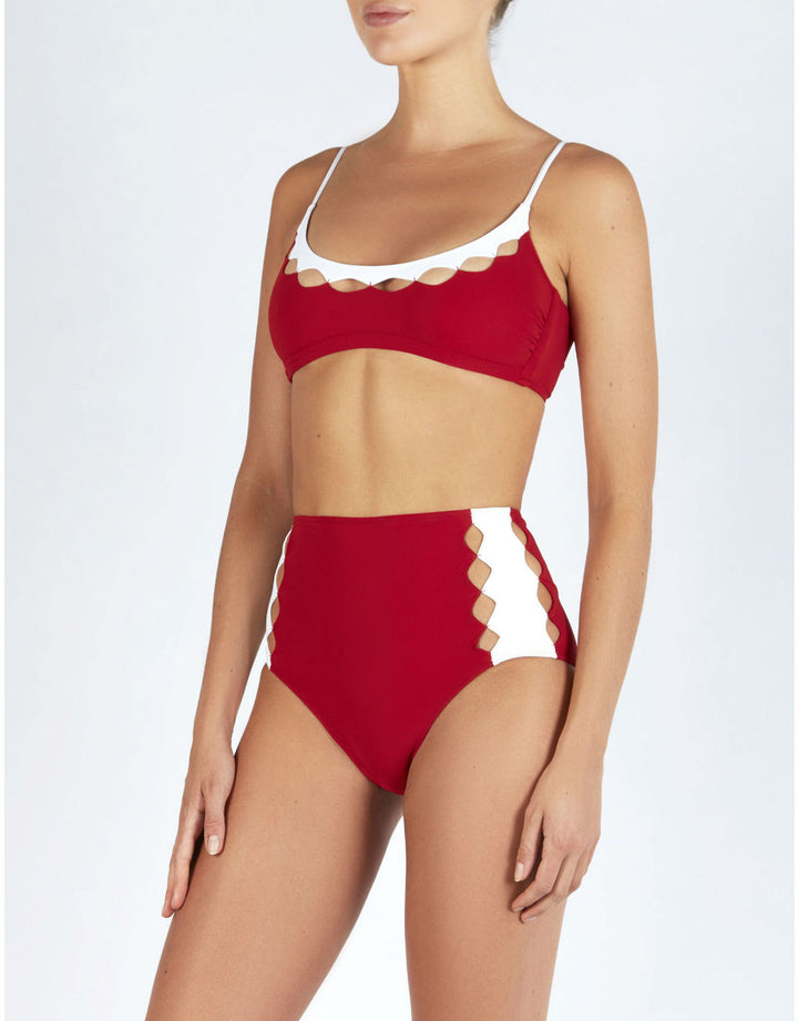 Evarae REI DIAMOND TOP IN RED/WHITE MATTE