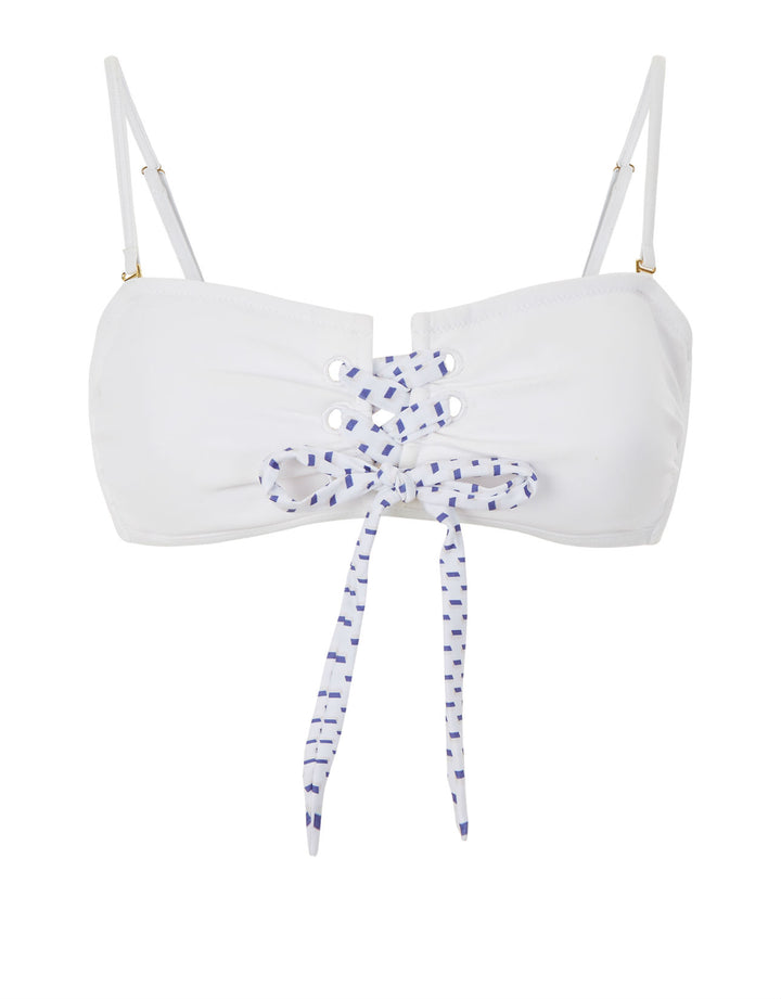 Evarae Swimwear Catalina Eyelet Bandeau Bikini Top White