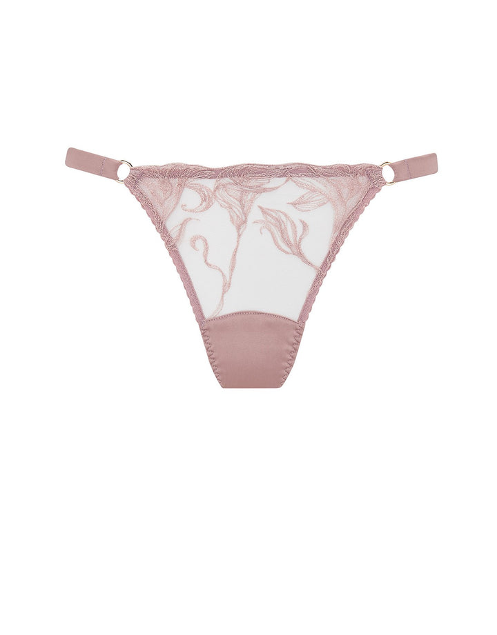 Fleur of England Lilian Pink Silk Side Thong