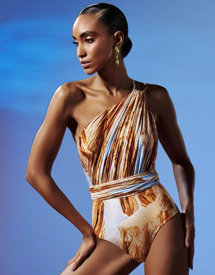 Lenny Niemeyer Greek Shoulder One Piece Swimsuit in Petal