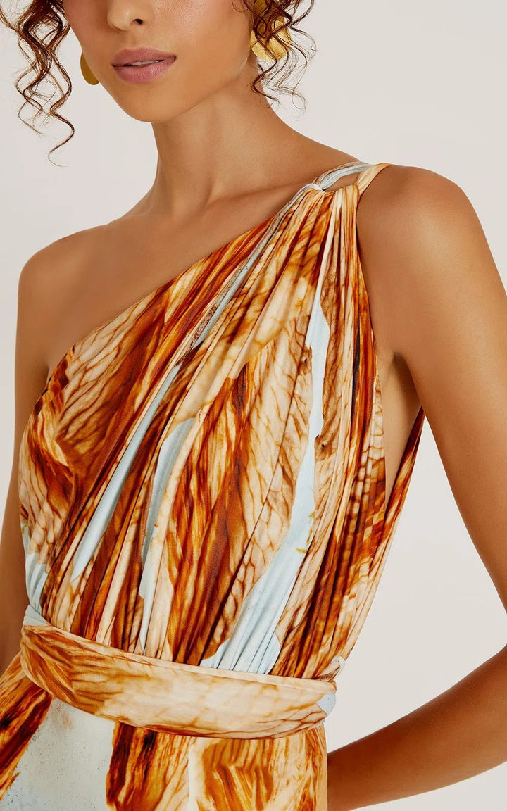 Lenny Niemeyer Greek Shoulder One Piece Swimsuit in Petal