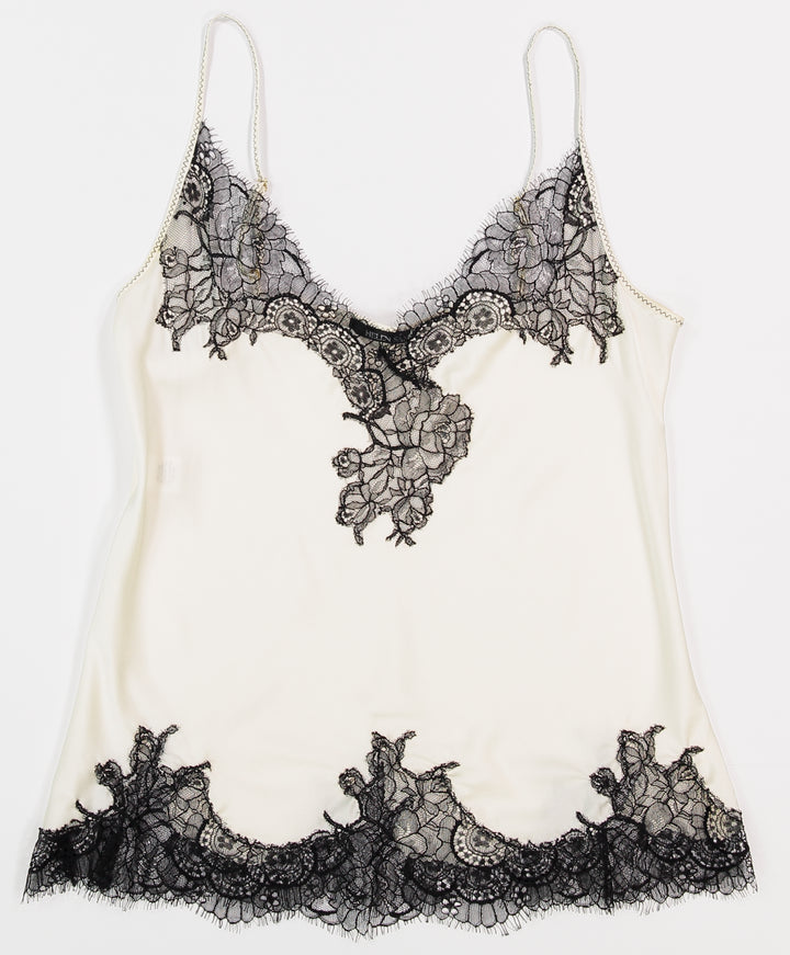 Helen Sanchez Portia Ivory Silk & Lace Camisole