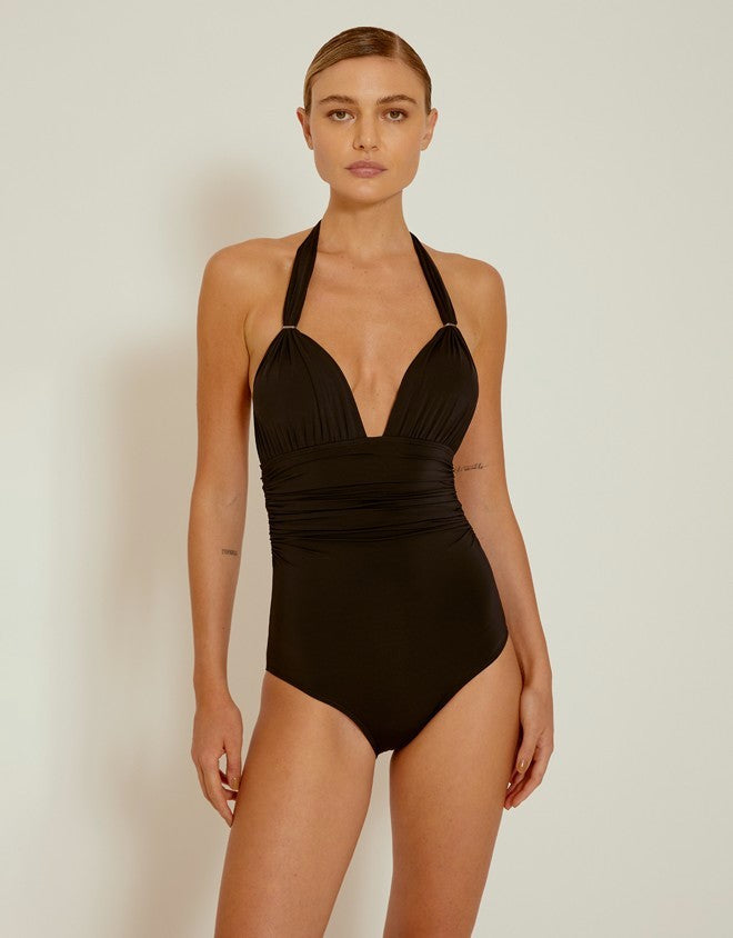 Lenny Niemeyer Adjustable Halter One Piece Swimsuit Black