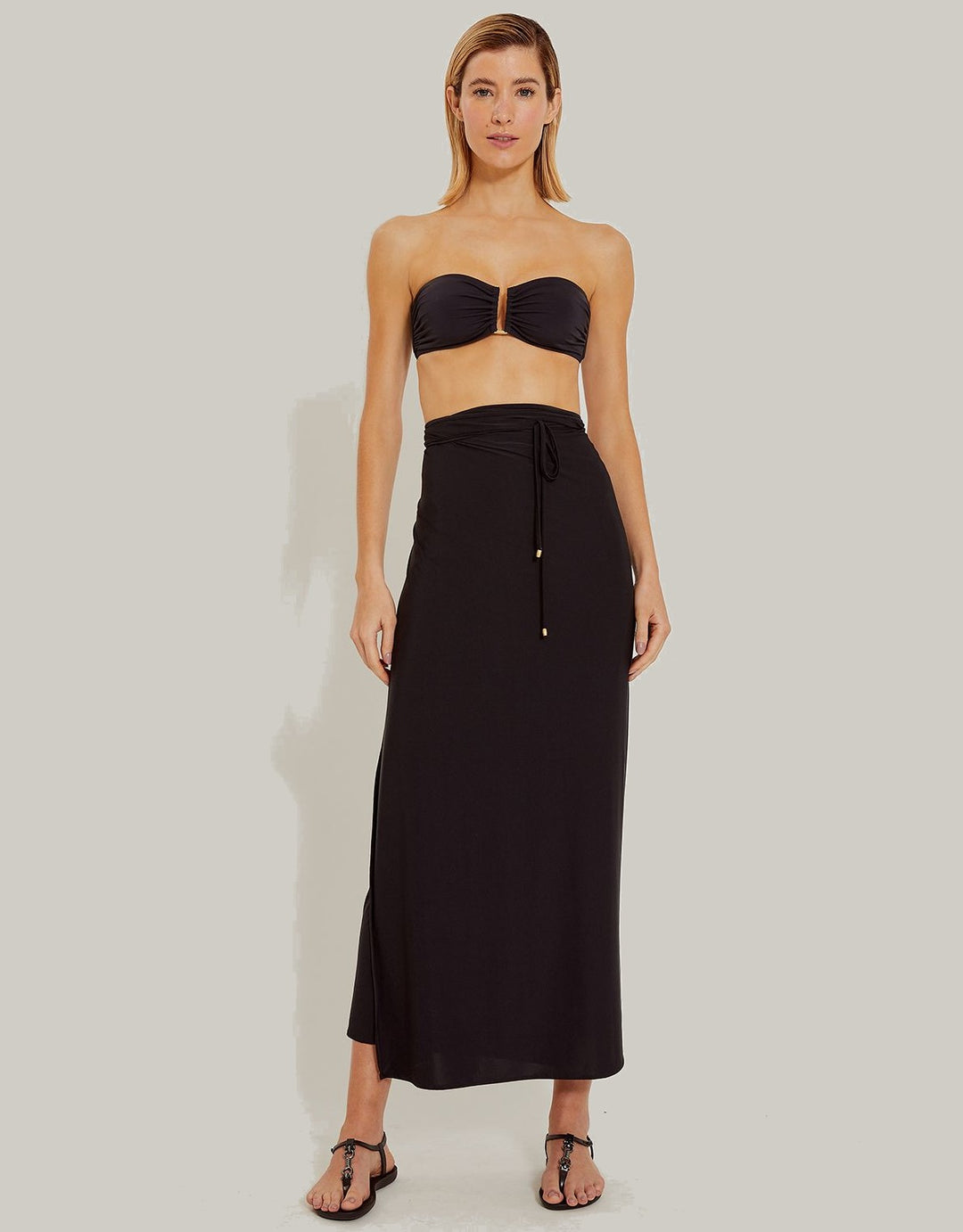 Lenny Niemeyer Black Bandeau Bikini Top with removable padding