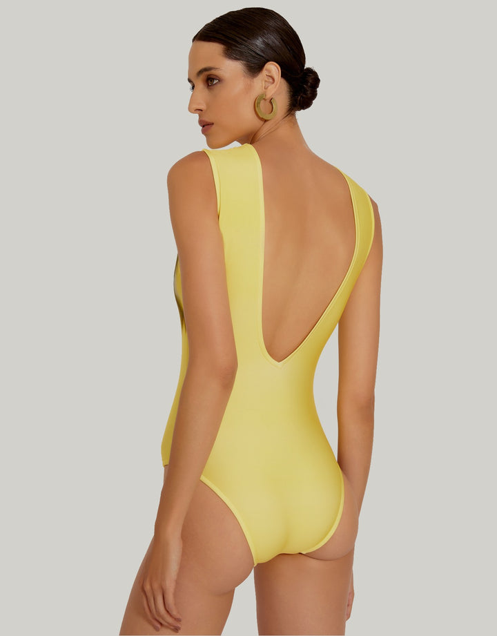 Lenny Niemeyer V Neck One Piece Swimsuit Freesia Yellow
