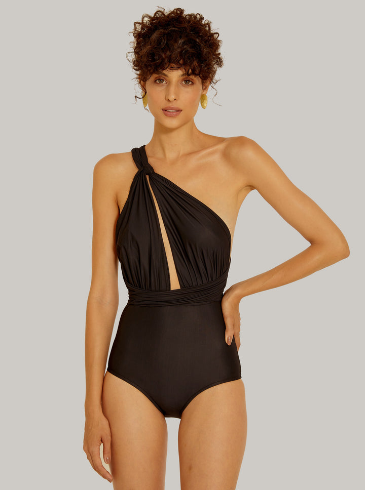 Lenny Niemeyer Chic Halter One Piece Swimsuit Black