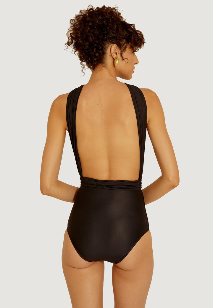 Lenny Niemeyer Chic Halter One Piece Swimsuit Black
