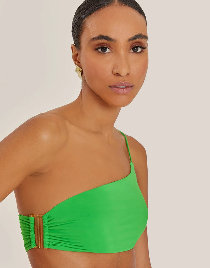 Lenny Niemeyer Geometric Shoulder Bikini Top Kiwi Green