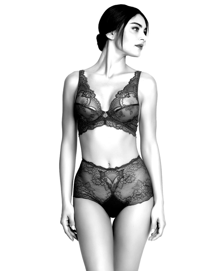 Lise Charmel High Waist Boyshort Sublime en Dentelle Black Lace