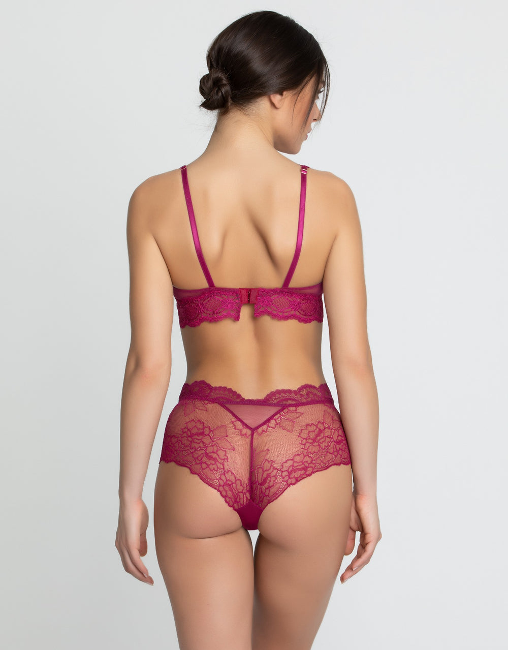 Boy Short Sublime en Dentelle Fuchsia Lace