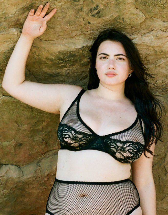 Lena Underwire Bra Black Mesh