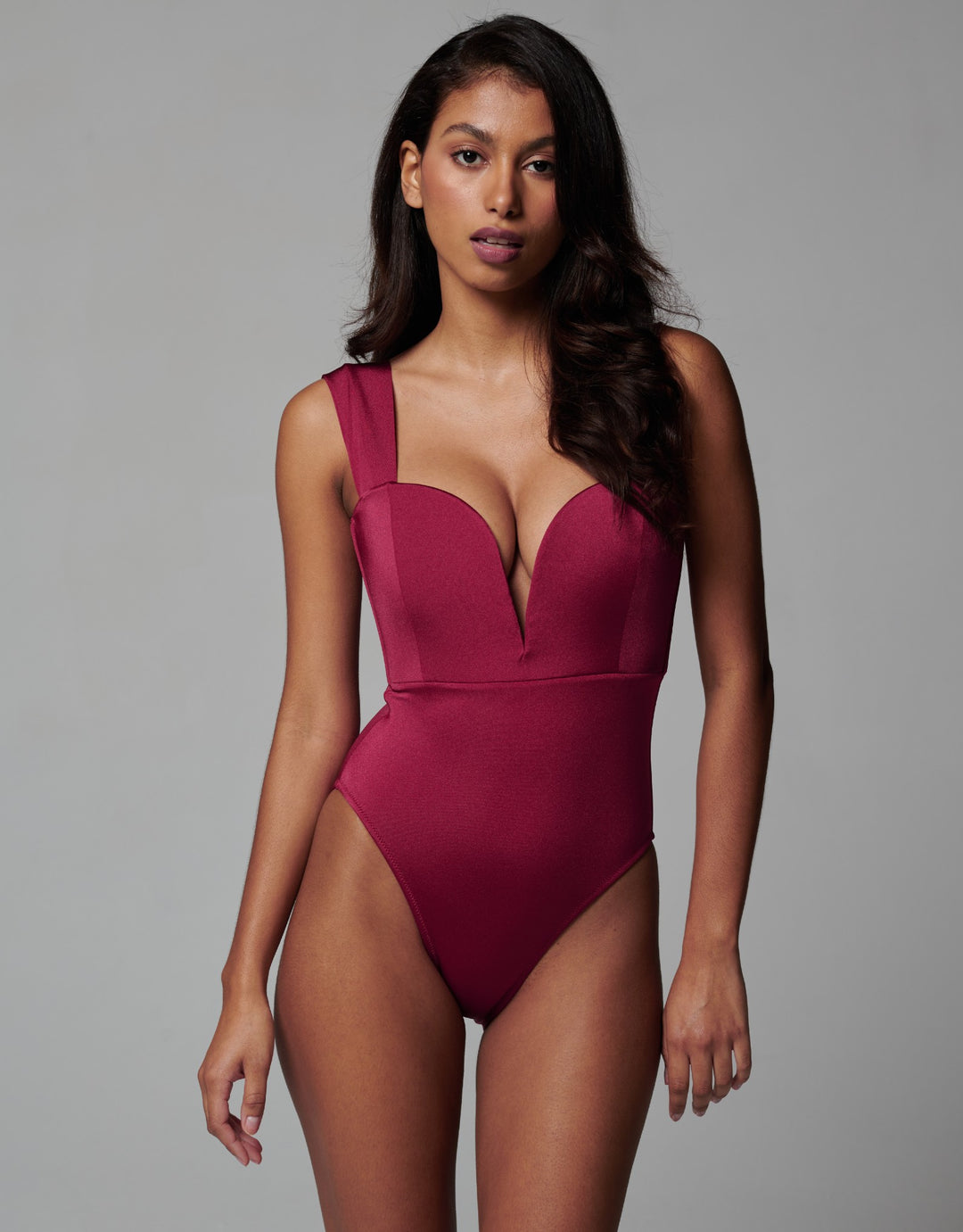 Oye Swimwear Venus One Piece Swimsuit, Gojiberry Red Designer Swimwear