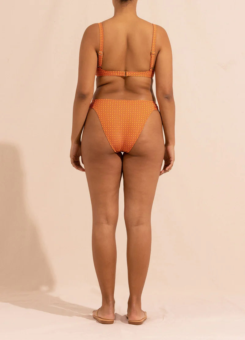Peony Swimwear Marigold Ruched High Line Bikini Bottom