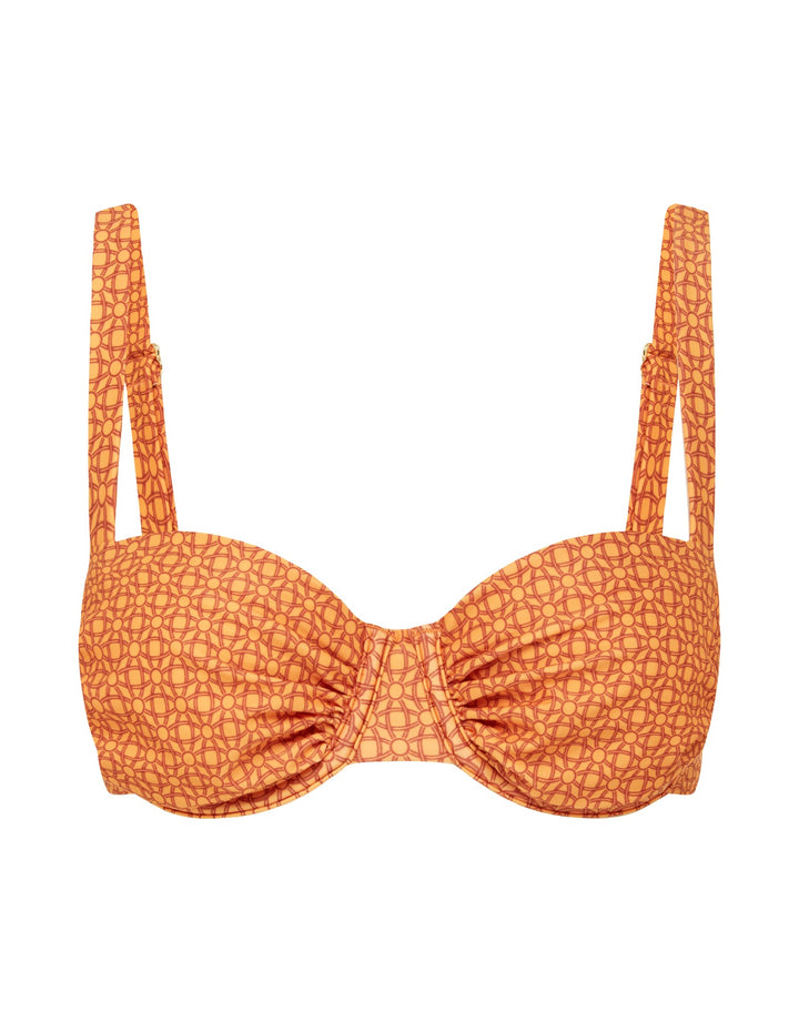 Peony Swimwear Marigold Ruched Holiday Underwire Bikini Top