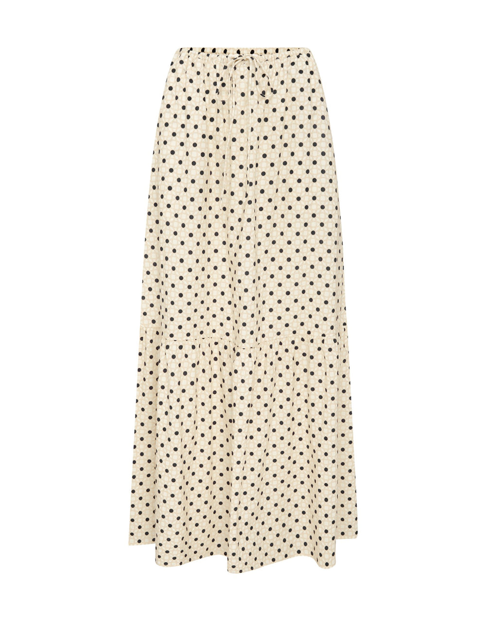 Peony Swimwear Holiday Tiered Skirt in Many Moons White Dot Print