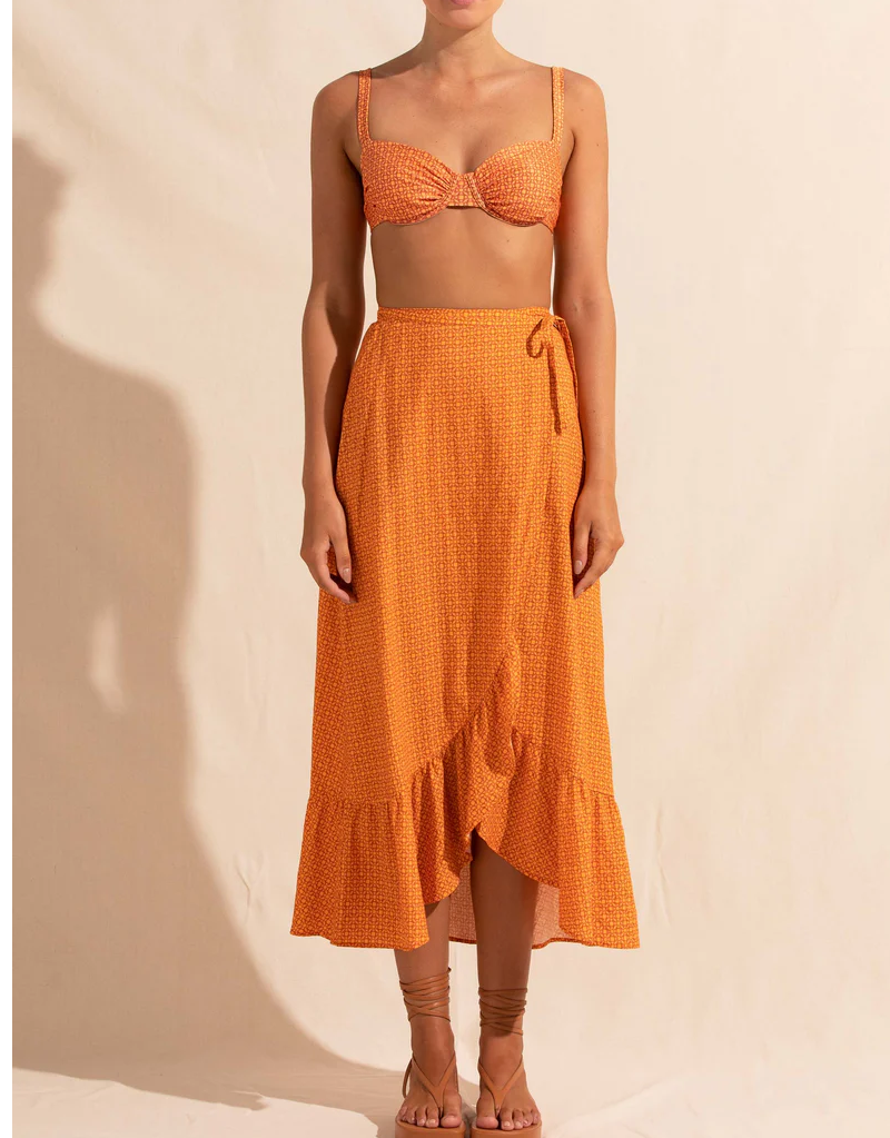 Peony Swimwear Marigold Ruffle Wrap Skirt