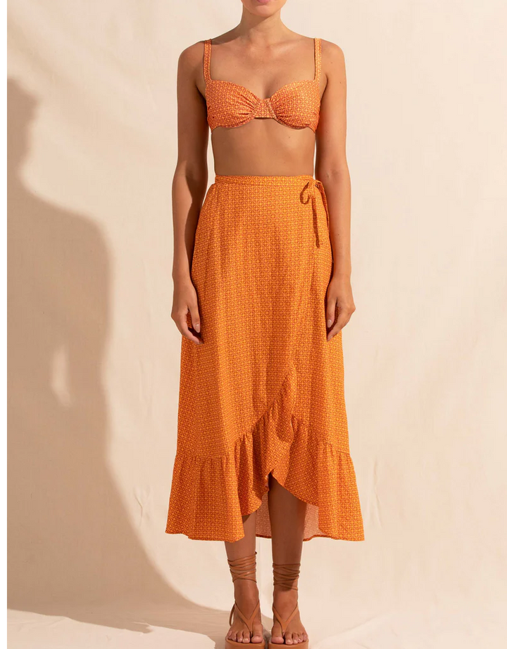 Peony Swimwear Marigold Ruffle Wrap Skirt