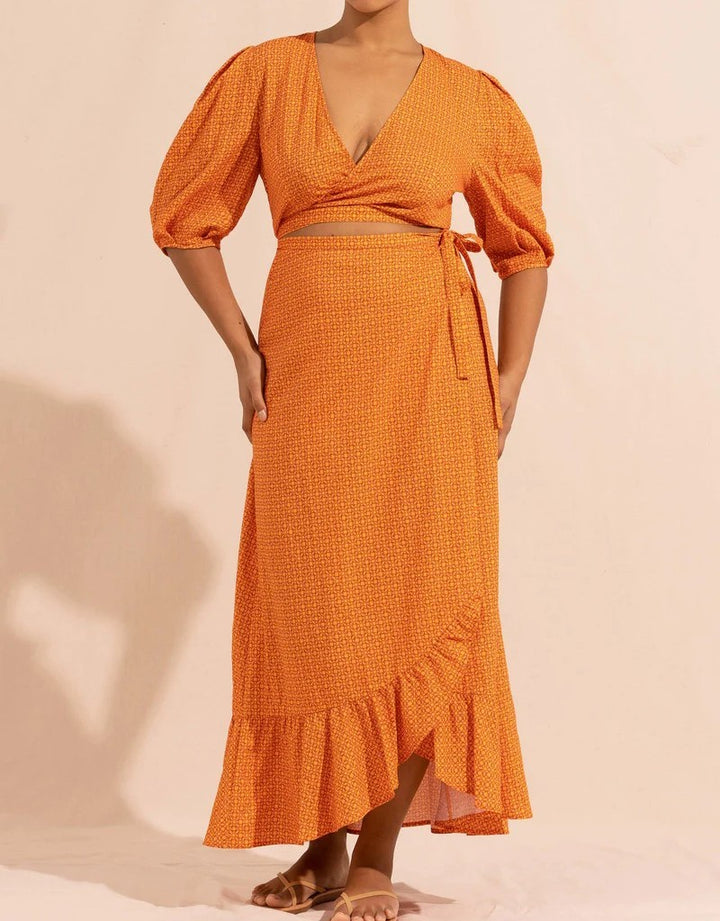 Peony Swimwear Marigold Holiday Wrap Blouse