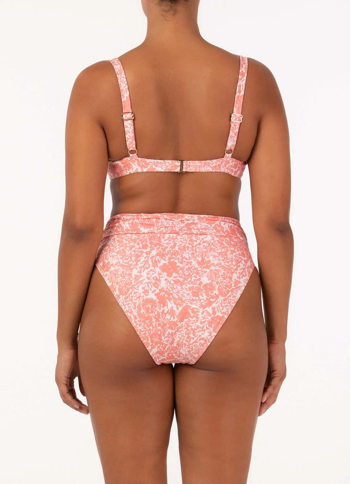 Peony Swimwear Carnation Ruched High Waist Bikini BottomPeony Swimwear Carnation Ruched Holiday Balconette Underwire Bikini Top