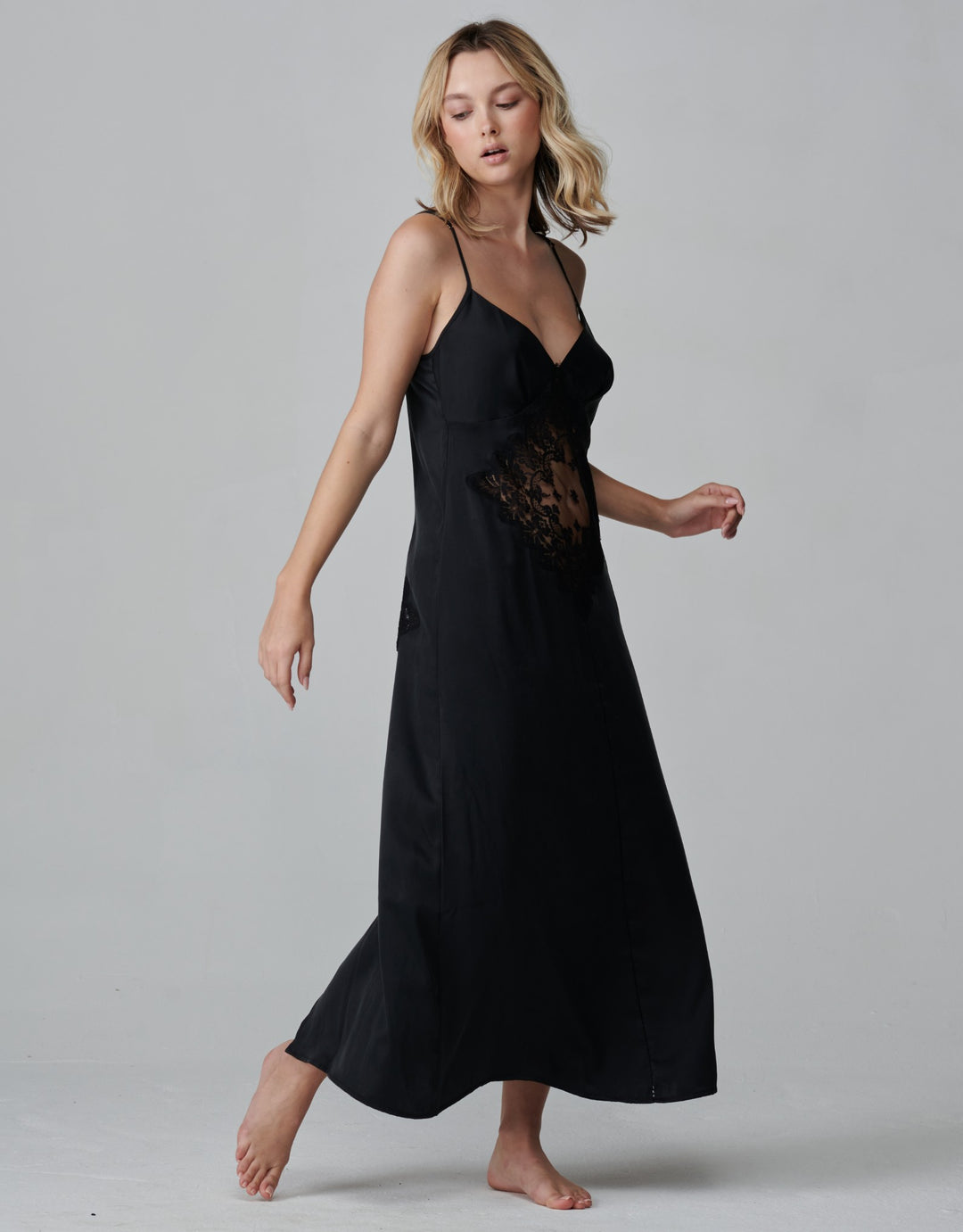 Shell Belle Alice Long Slip Dress black