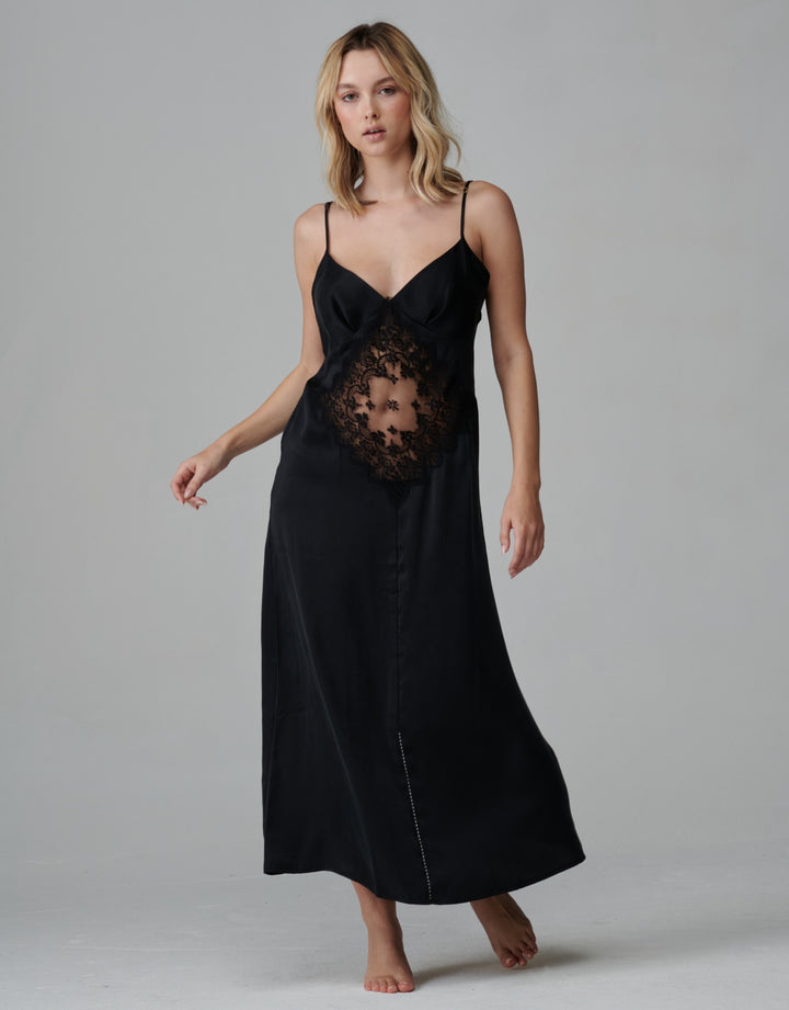 Shell Belle Alice Long Slip Dress black
